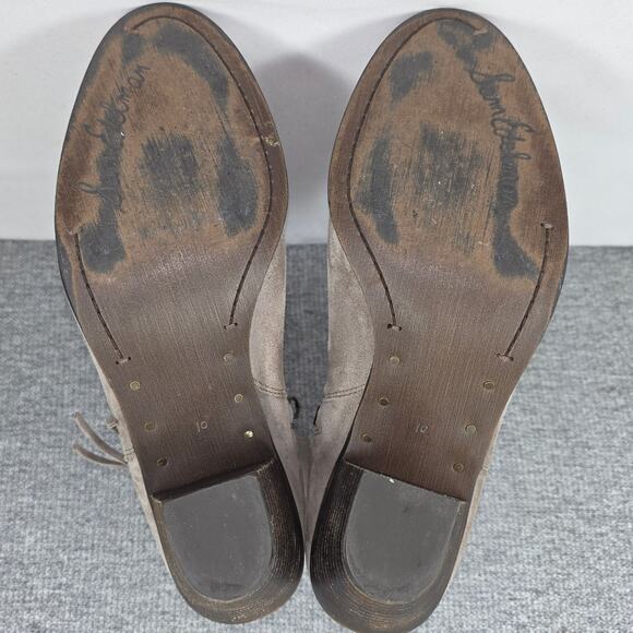 SAM EDELMAN LOUIE TAUPE SUEDE FRINGE ANKLE BOOT – WOMEN’S SIZE 10 – 3" HEEL - Picture 8 of 12